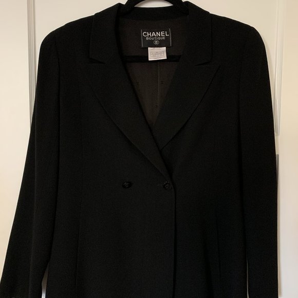 Vintage Chanel 98A Fall Double Breasted Black Jacket FR 38 US 4